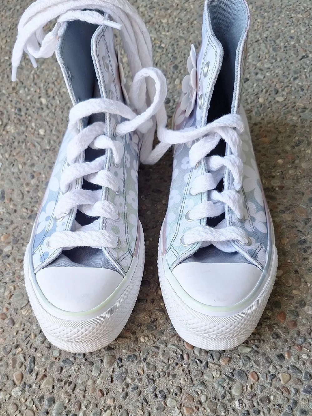 Converse Chuck Taylor All Star Lift Sneakers In Gradient Flowers Fairycore Sz 8 - Picture 6 of 9